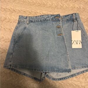 Zara Women's Light Blue Denim Skort